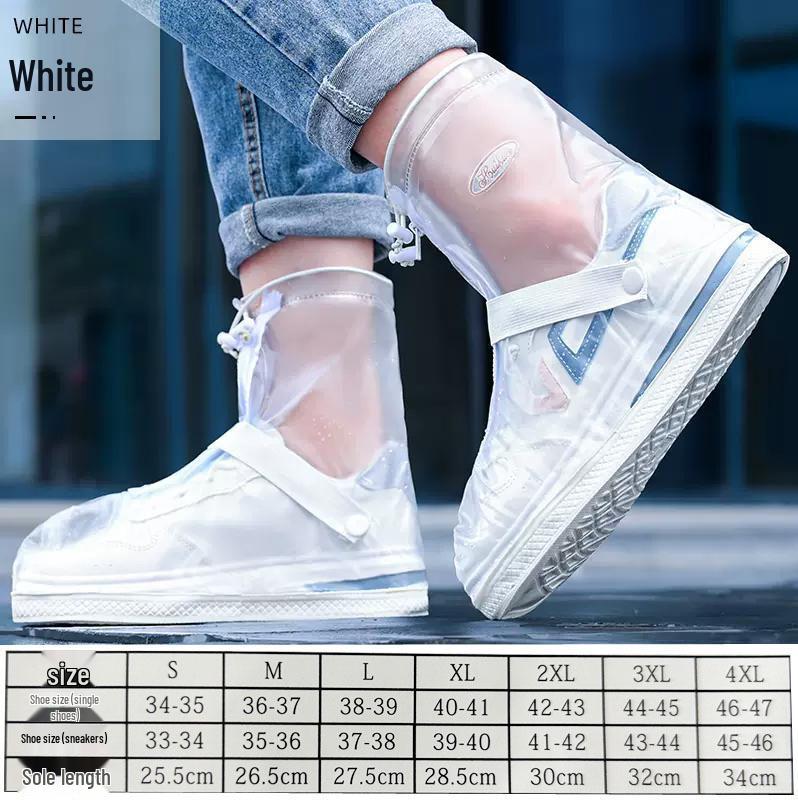 Rainproof Non-Slip Mid-Calf Overshoes with Wear-Resistant Tire Sole and Seamless Edging for Students