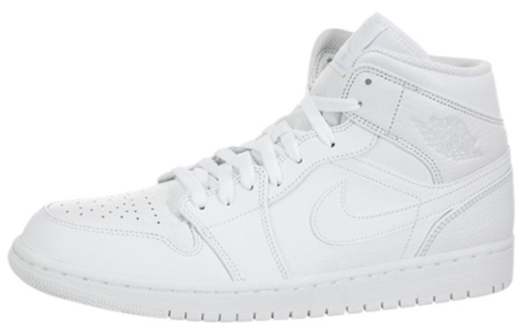 Jordan 1 Mid Triple White 2018 554724-109 45.5 white