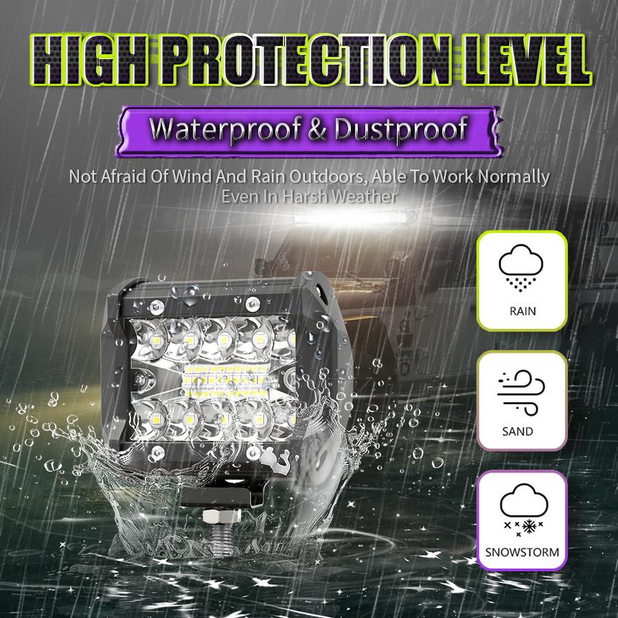 2 in 1 4x4 Off Road LED Light Bar Pods 4inch 21inch Remote Control Cable Group Fog Driving Work Light For Auto ATV Truck Jeep