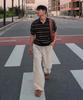 MINDBRIDGE [On] Linen Blend Wide Single-Pleat Full Elastic Waist Daily Cotton Pants - 3 Colors