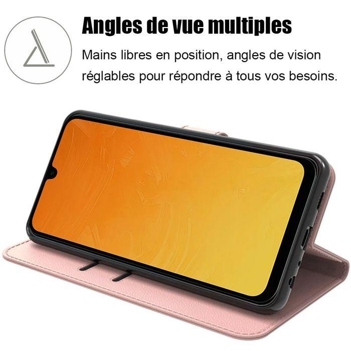 Coque de protection - BOOLING - Samsung Galaxy A26 5G - Cuir PU Rose - 2 Verres Trempés - Antichoc