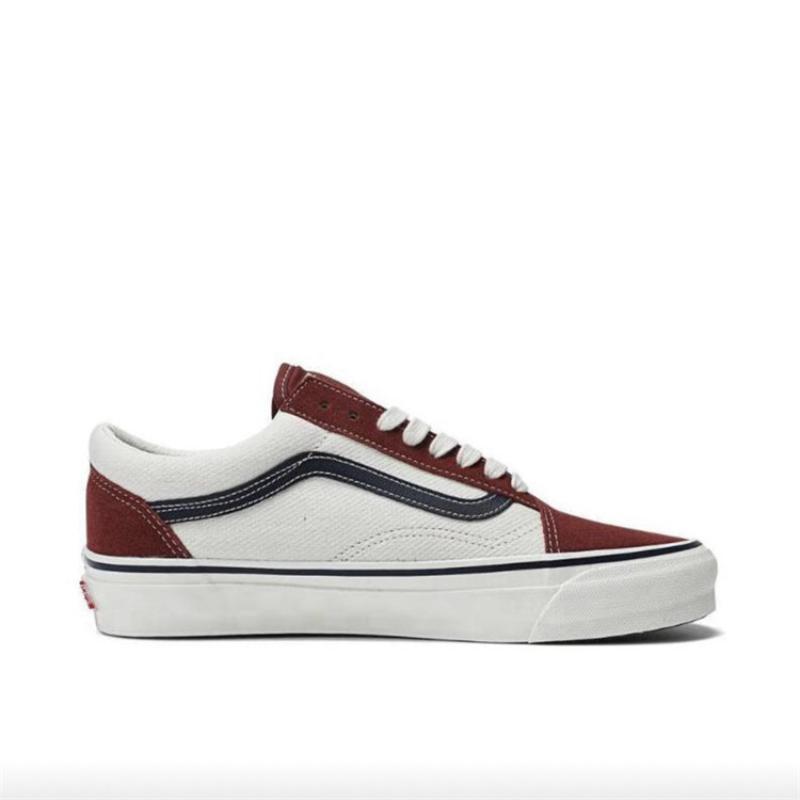 Vans Old Skool Wear-Resistant Low-Top Skateboard Shoes Men's Burgundy Sneakers VN000CT97BF