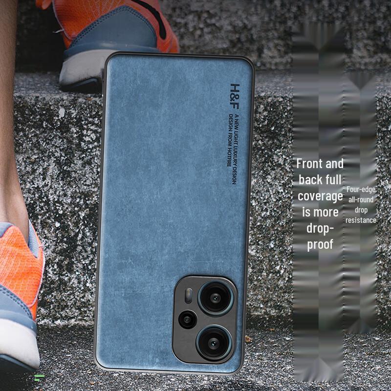 Coque de téléphone en cuir nubuck Redmi Turbo 4 Pro / Note 12 Turbo