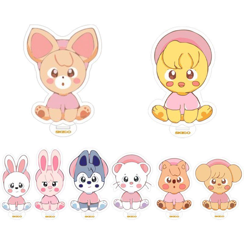 Skzoo Stray Kids Standfigur Schreibtisch-Aufsteller mit entzückendem Wolf Chan Design