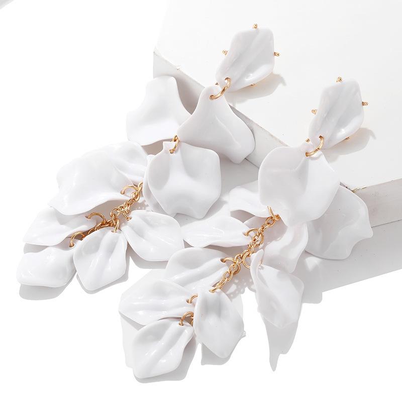 Bohemian Bunte Blumenohrringe Für Damen Mode Blütenblatt-Anhängerohrringe Party Hängeohrringe Schmuck Y2k Accessoires Bijoux