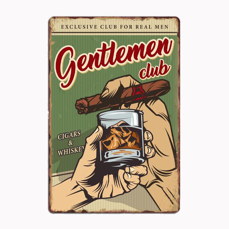 

Whiskey gentlemen club Bar. Alcohol Premium Quality Poster Metal Plaques Tin Sign Home Decor Room Decoration Kitchen Wall Decor 20x30cm（7.8x11.8inch）