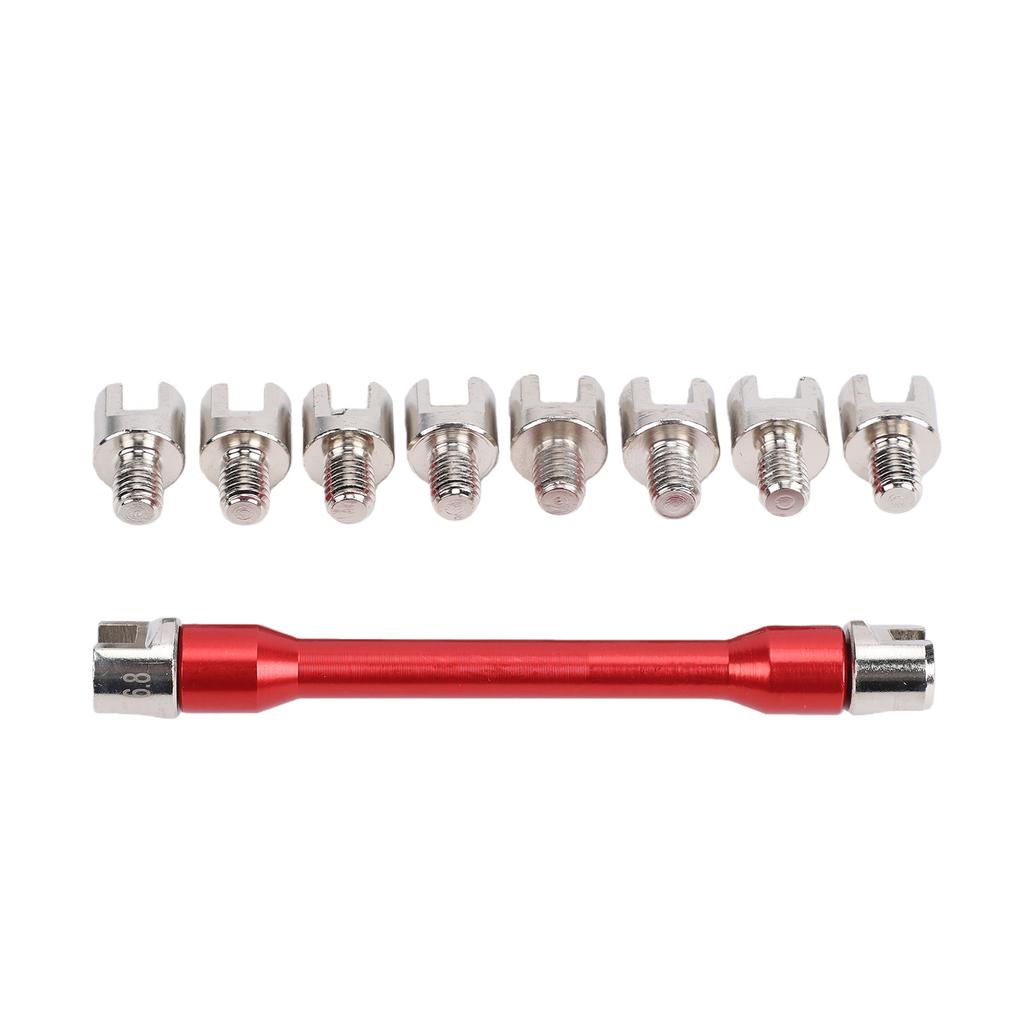 Motorcycle Spoke Wrench Set 5.0 6.8mm High Hardness Spoke Spanner Repair Tool for Motorbike Scooter Red