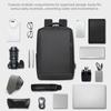 Ultra-thin Laptop Backpack with USB Charing Port High-capacity Business Men Bag Solid Color Waterproof Slim Back Pack