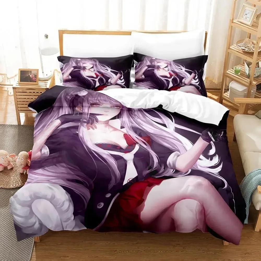 Fashion Anime Danganronpa Bedding Set Printed Bed Set With Pillowcase Bed Duvet Cover Soft Single Double Queen Super King Size