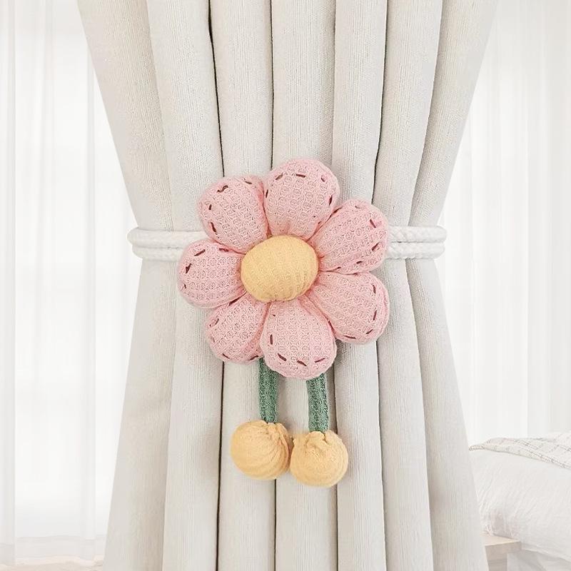 Cross-border Yarn Curtain Tiebacks, Decorative Buckle, No-Punch Gather, Flower Design