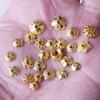 Bright Gold Floral Spacer Beads for Necklaces & Bracelets - Handmade DIY Jewelry Accessories
