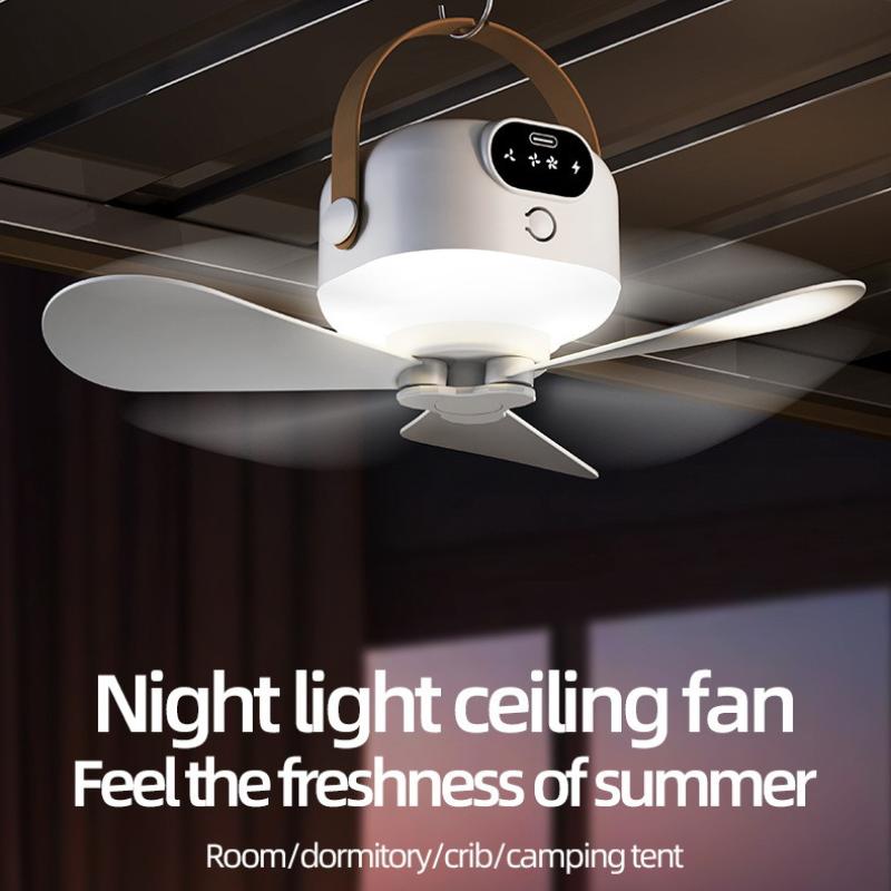 Wireless Remote Control Lighting Ceiling Fan Usb Bedside Dormitory Small Hanging Portable Night Light Electric Fan
