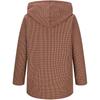 Women's Plaid Jacket Flannel Jacket Button Hooded Warm Coat