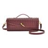 Niche Woven Shoulder Organ Bag Fashionable Horizontal Clutch Bag Long Shoulder Strap Metal Oblique Span Bag