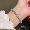 Geometrisches Zirkon Silberarmband für Damen Handgefertigt Eleganter Modeschmuck Geschenk für Sommer 2025