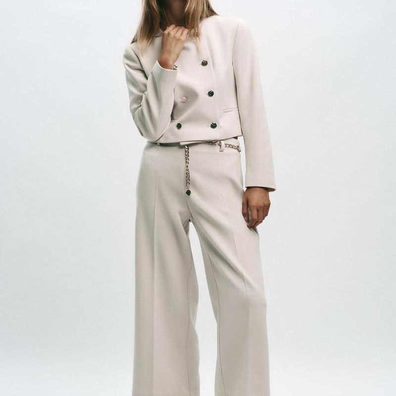 Zbzr Autumn New Women Clothes Western Style Short Double Placket Blazers Trousers 8372449 8372249