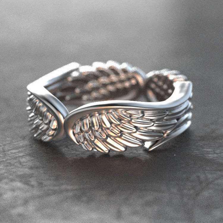 Angel & Demon Wing Couple Rings: European & American Style, Personalized Openable Thai Silver Rings