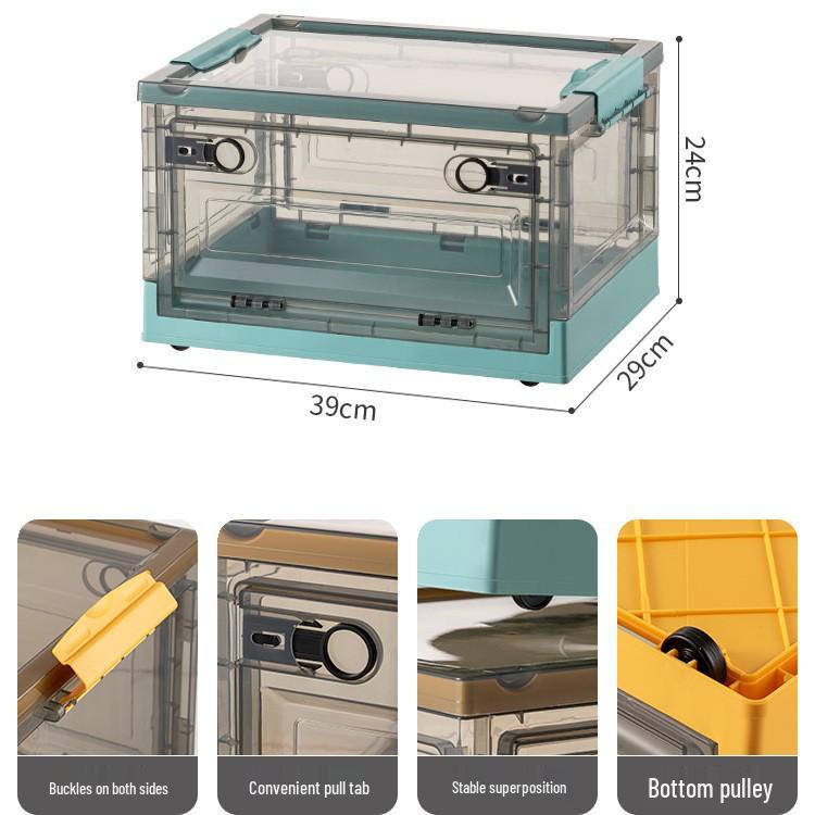 Large Outdoor Portable Transparent Foldable Storage Box for Clothes, Toys, Snacks, Books - Dustproof and Ideal for Home Use.