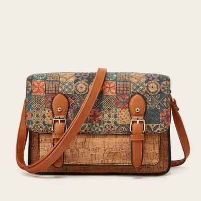 Vintage Kraft Padre Hippie Borsa Messaggero Postino Casual Retro Chic Boho Etnico Gipsy Ibiza Street Taglia Media Borsa a Spalla Laterale