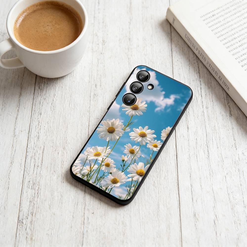 daisy Phone Case For Samsung Galaxy A73,A72,A71,A70,A53,A52,A51,Others Soft Black Cover