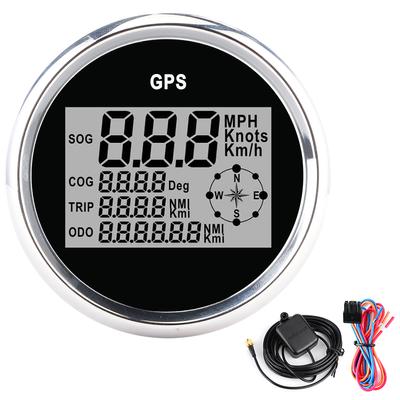 3,3palcový 12V 24V GPS tachometr s podsvícením Digitální měřidlo 0–999 uzlů KM/h MPH pro auto Loď Jachtu Plavidlo