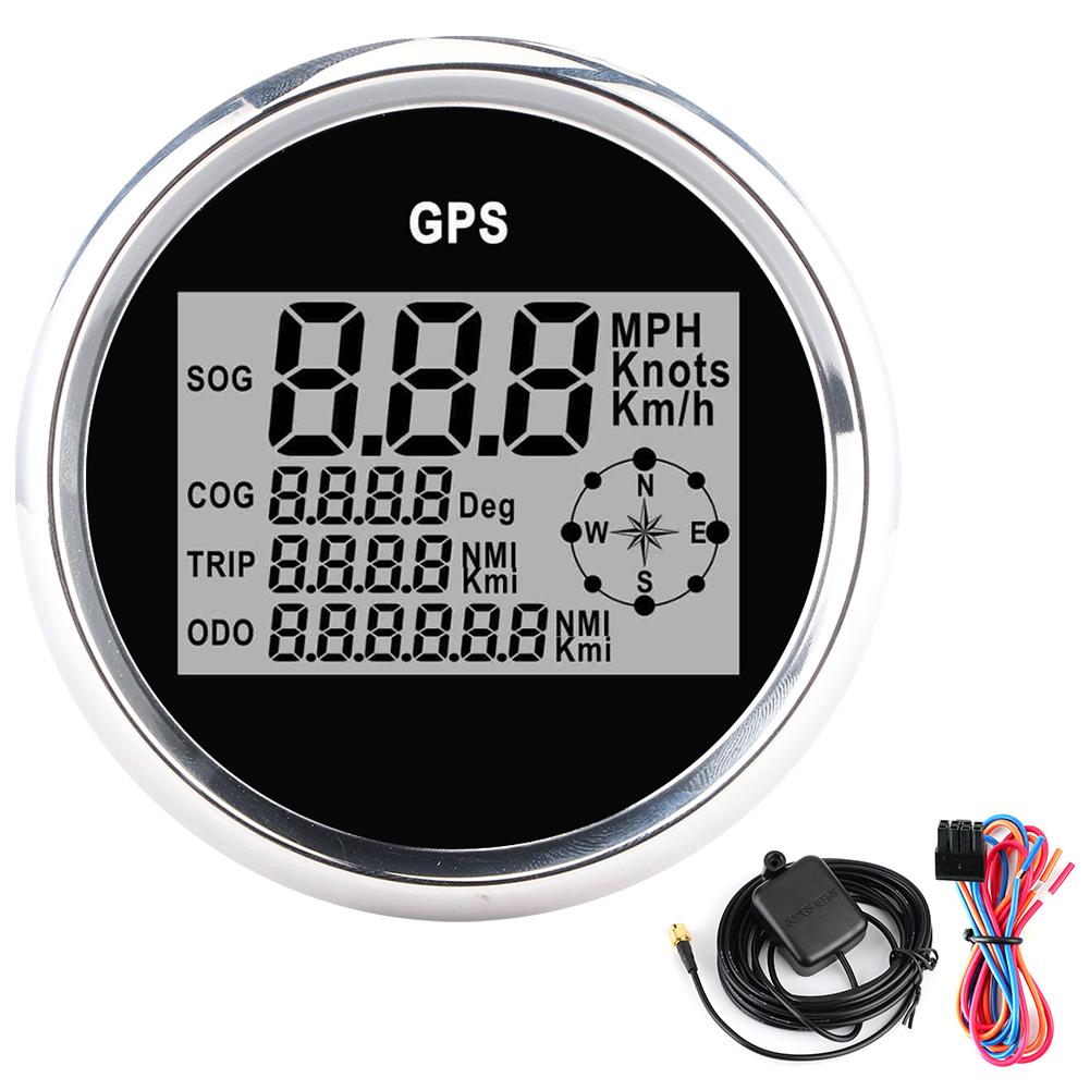 3.3in 12V 24V GPS Speedometer with Backlight Digital Gauge 0‑999 Knots KM H MPH for Car Boat Yacht Vessel