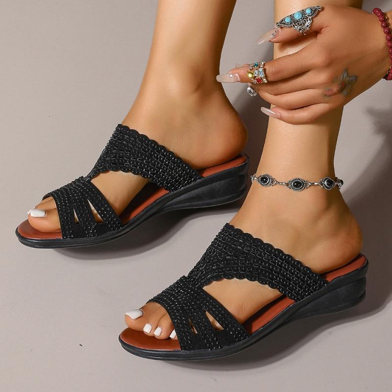 Fashion Ladies Shoes 2025 Fashion Basic Women's Slippers New Outdoor Casual Plus Size Concise Comfortable Best Seller Wedge Slippers