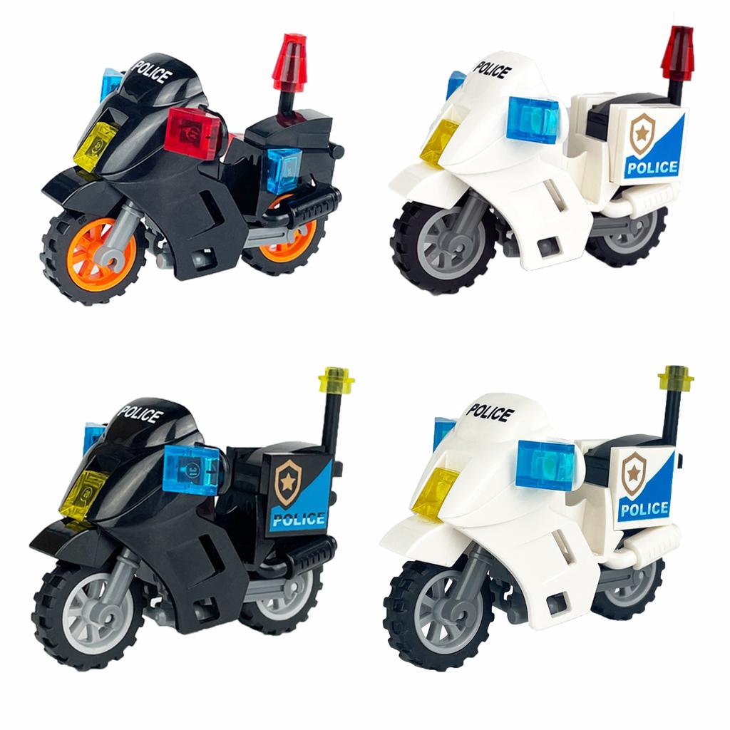 Military SWAT Team Motorcycle Building Bricks Set, DIY Model Kit for Children, Compatible Construction Blocks for War Games