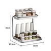 Metal 2-Tier Tabletop Spice Rack, Tabletop Kitchen Storage, Spice Rack with Anti-Drop Design, Easy to Clean, Suitable for Bathroom and Cosmetic Storag