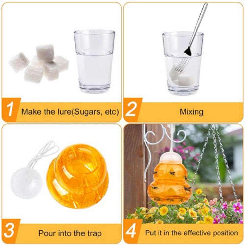 New Outdoor Hanging Bee Traps Catcher Reusable Non-Toxic Wasp Trap Pest Control Farm Yard Supplies Insect Catcher