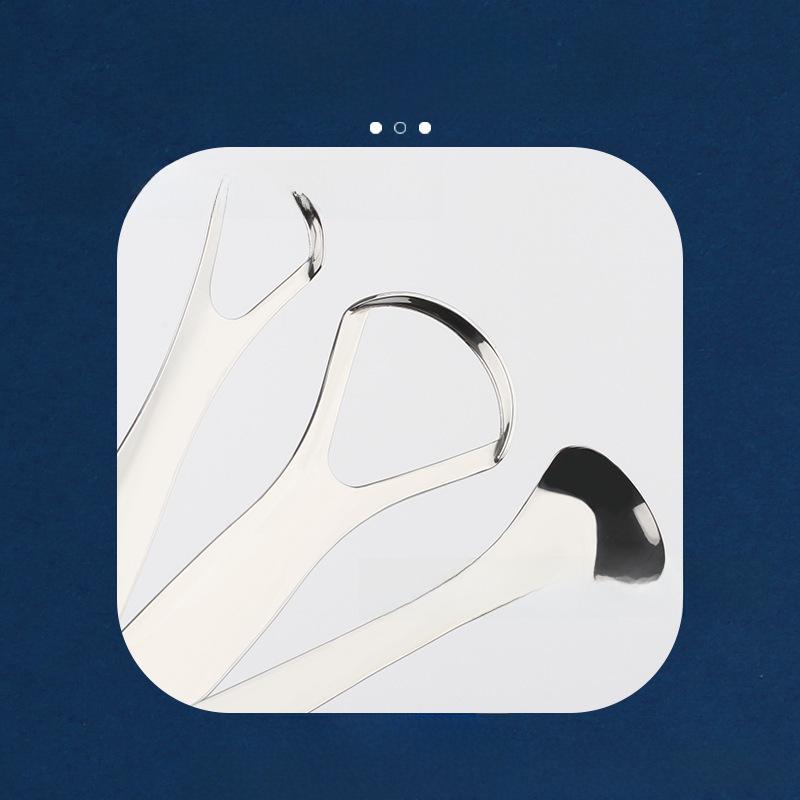 Stainless Steel Tongue Scraper - Bad Breath Removal Tool & Tongue Cleaner