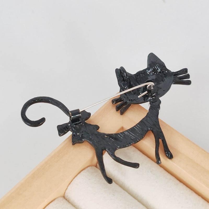 Cute Cartoon Cat Brooch Pin Accessory Colorful Enamel Craft Lapel Pins Ornament Stylish Collar Pin Adornment for Women