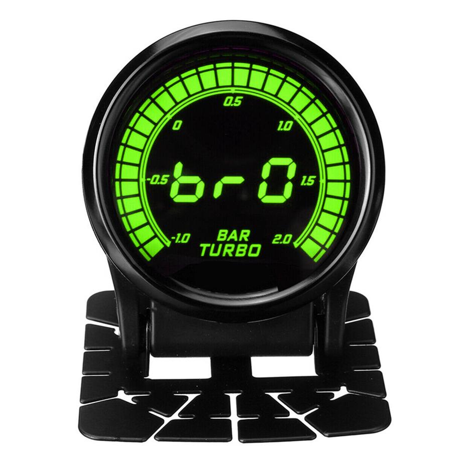 2" 52mm Car Turbo Boost Pressure Gauge Meter Digital LED Display w/Sensor 2 BAR