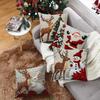 Christmas Pillow Cover - Festive Cartoon Linen Cushion Covers for Sofa Decor Pillowcase Xmas Cushion Cover Gift  ( No Pillow Core )