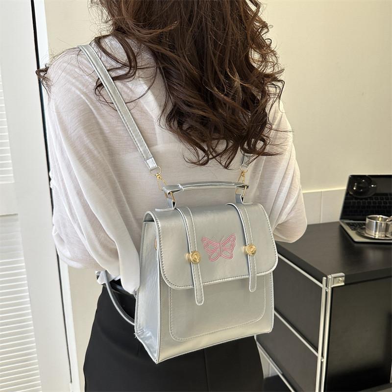 Chic Retro Black And White Pu Shoulder Backpack Ideal For Everyday Casual Use