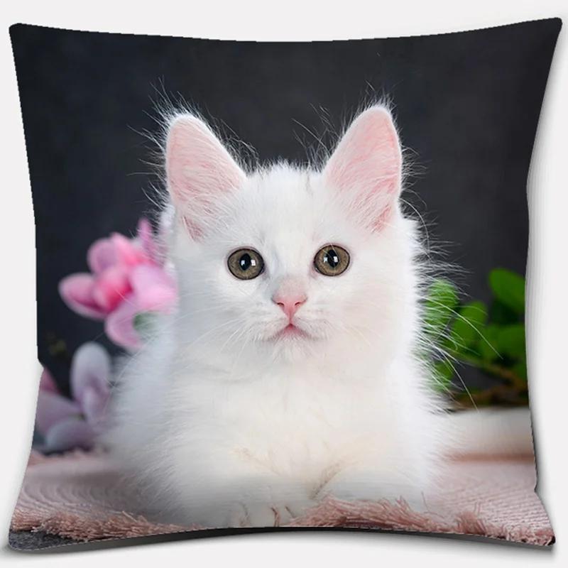 45x45cm Cute  Cat Series Decorative Pillowcase Living Room Sofa Office Seat Cushion Cover Home Decoration Hold