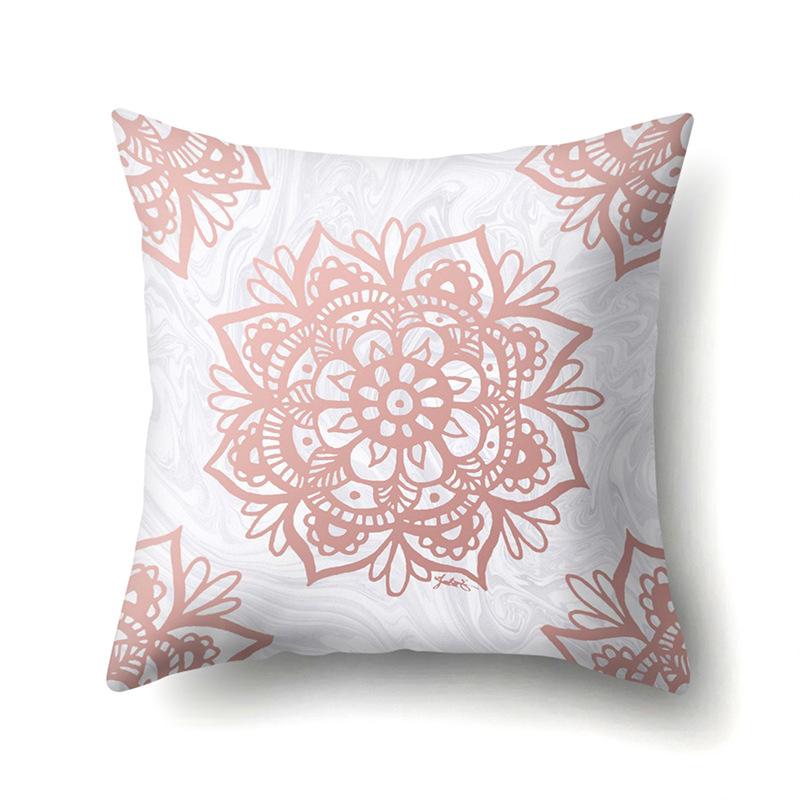 Polyester Pillow Case Automobile Decoration Home Printed Pillow Case Waist Cushion Cover Car Cushion Head Cushion Cover