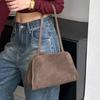 Vintage Genuine Leather Handbag Purse For Women Suede Shoulder Bag Crossbody Bags Female Luxury Designer Clutch Ladies Hobo Bag