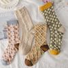 5 Pieces/white Floral Mid-tube Socks Women's Trendy Japanese Powder Fog Color Student Loli Spring Thin Section JK Socks Pink New