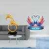 Modern Lifelike Dolphin And Swan Figurine Acrylic Sculpture Collectible Tabletop Centerpiece for
