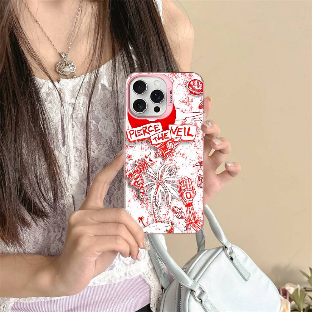 P-Pierce The Veil Band Phone Case Color Silver Shell For IPhone 17 16 15 14 13 12 11 Pro Max Plus