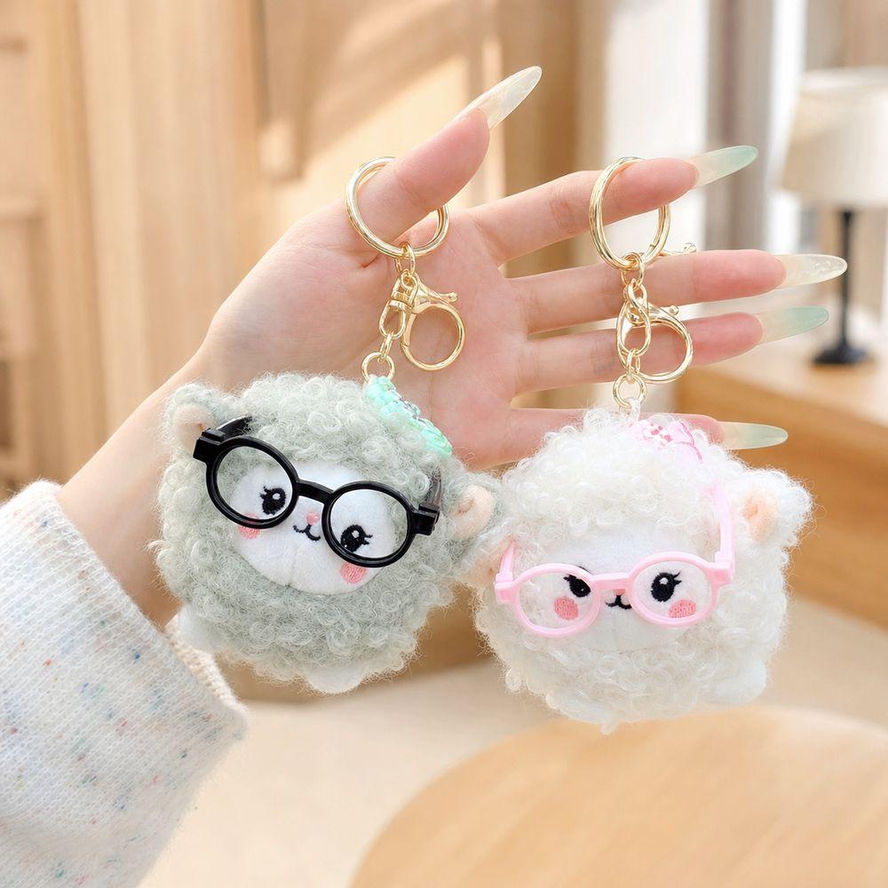 Soft Sheep Keychain Doll Short Velvet Sheep Keychain New Bag Pendant Backpack Accessories