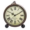 1 Piece Retro Metal Base Clock, American Creative Clock; Personalized and Minimalist Pointer Clock; Room and Home Decoration Use
