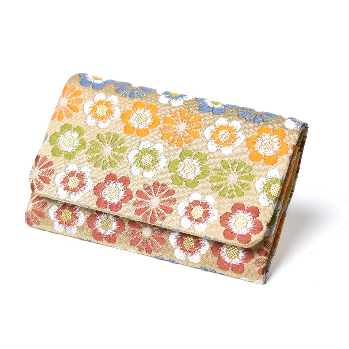 

Business Card Holder for Nishijin Nishijin Japanese Japanese Style Made in Hemp Leaf for Small Flowers [EsuonHappiness] Women, Multicolor, Textile,