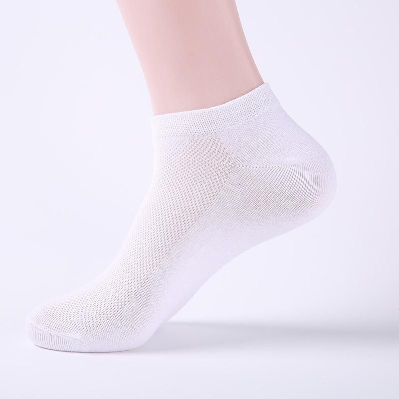 Summer Cotton Socks, Men'S Sports Mesh Men'S Boat Socks, Solid Color Short Socks, Sweat-Absorbing And Breathable Socks.