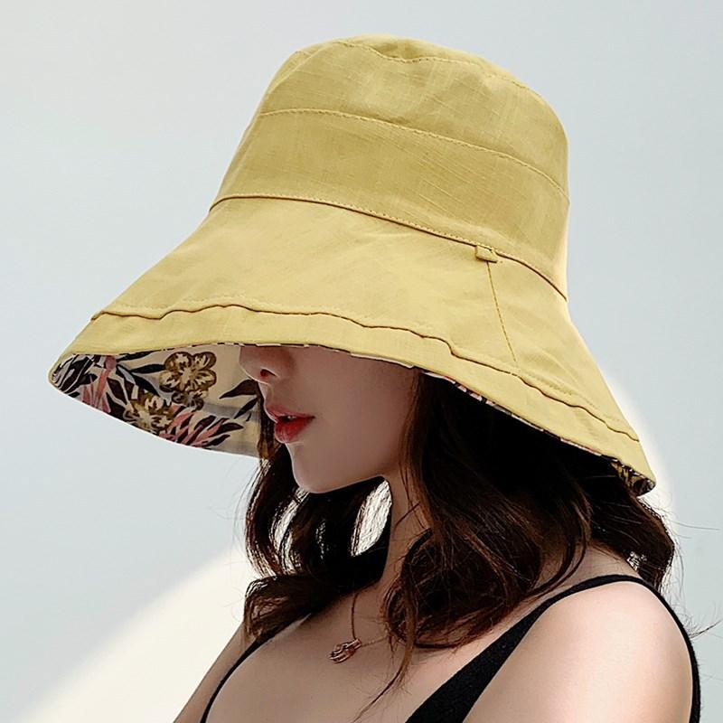 Fashion Double Side Fisherman Hat for Women Summer Wide Brim Travel Beach Sunshade Dome Basin Cap Lady Floral Outdoor Hat