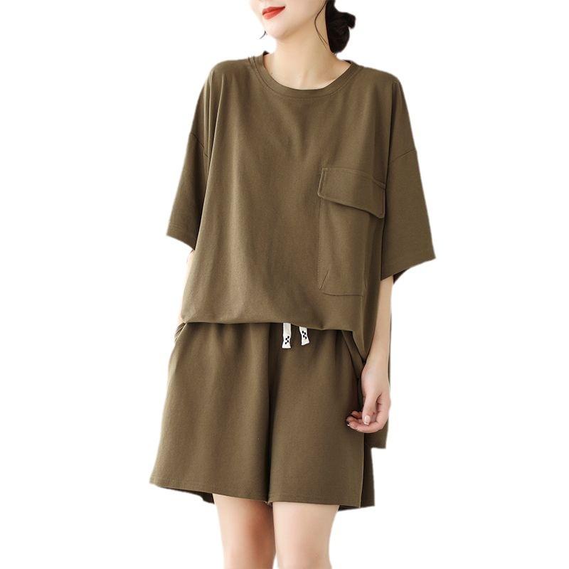 

200 Цзинь Большой размер Женский Новый Летний Толстый ММ Повседневный и Модный Костюм с шортами Свободный Комплект из двух предметов 4XL