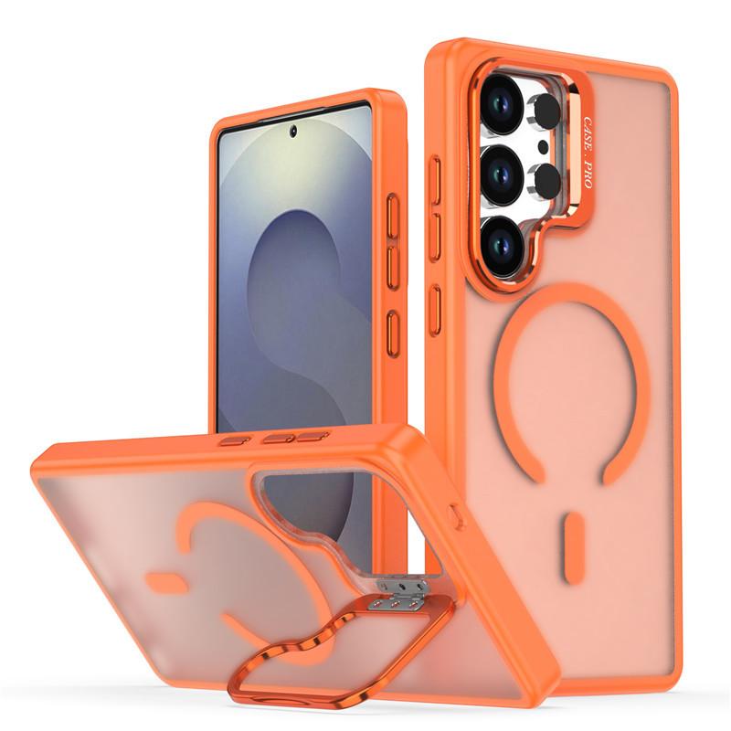 Samsung S26Ultra Bright Color Matte Phone Case Galaxy A36 Magnetic Wireless Charging Anti-drop Protective Case samsung s24/s25 оранжевый