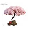 Miniature Cherry Blossom Tree Model Fine Workmanship Flowering Pink Blossoms