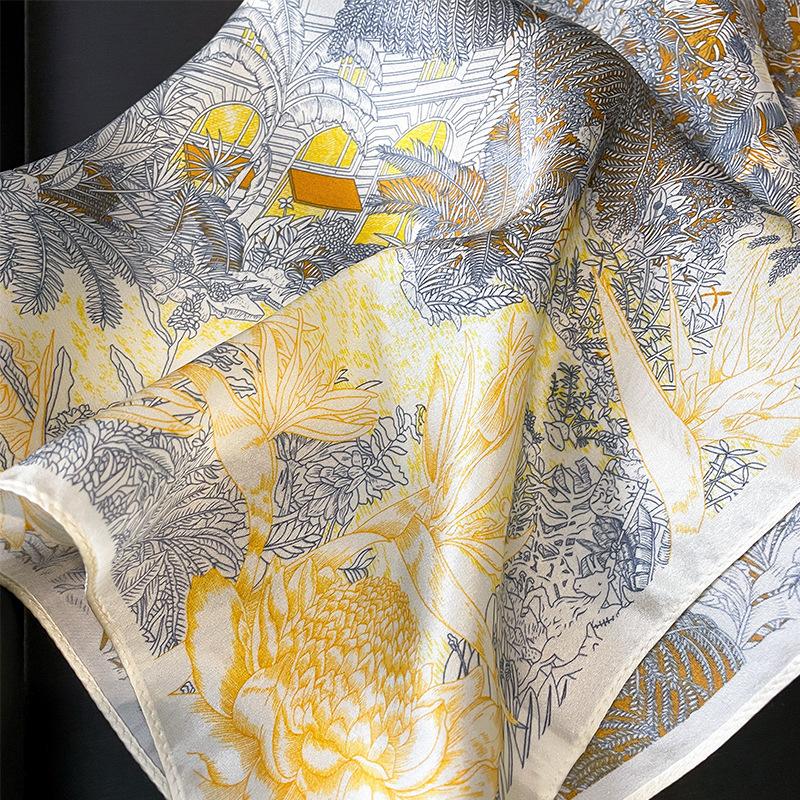 Gentle Silk Square Scarf Mulberry Silk Silk Scarf Female Korean Version Versatile Spring and Autumn Mother Silk Scarf Gift